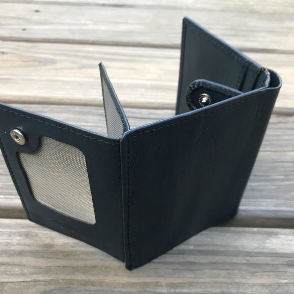 Blue Wallet Handmade Men Card Holder Purse Leather - Picture 9 of 12